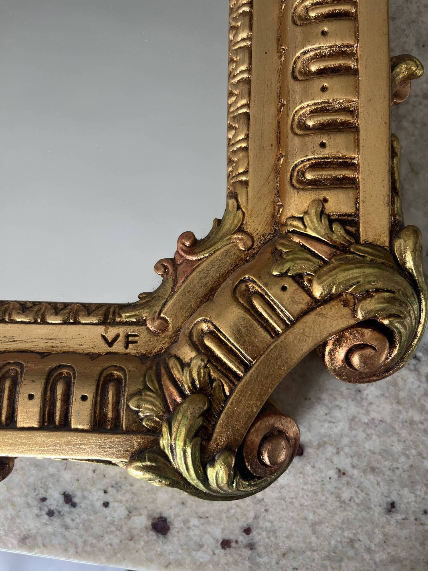 Golden mirror by Vincenzo Fancelli for Franklin Mint, 1986 - 95x53cm