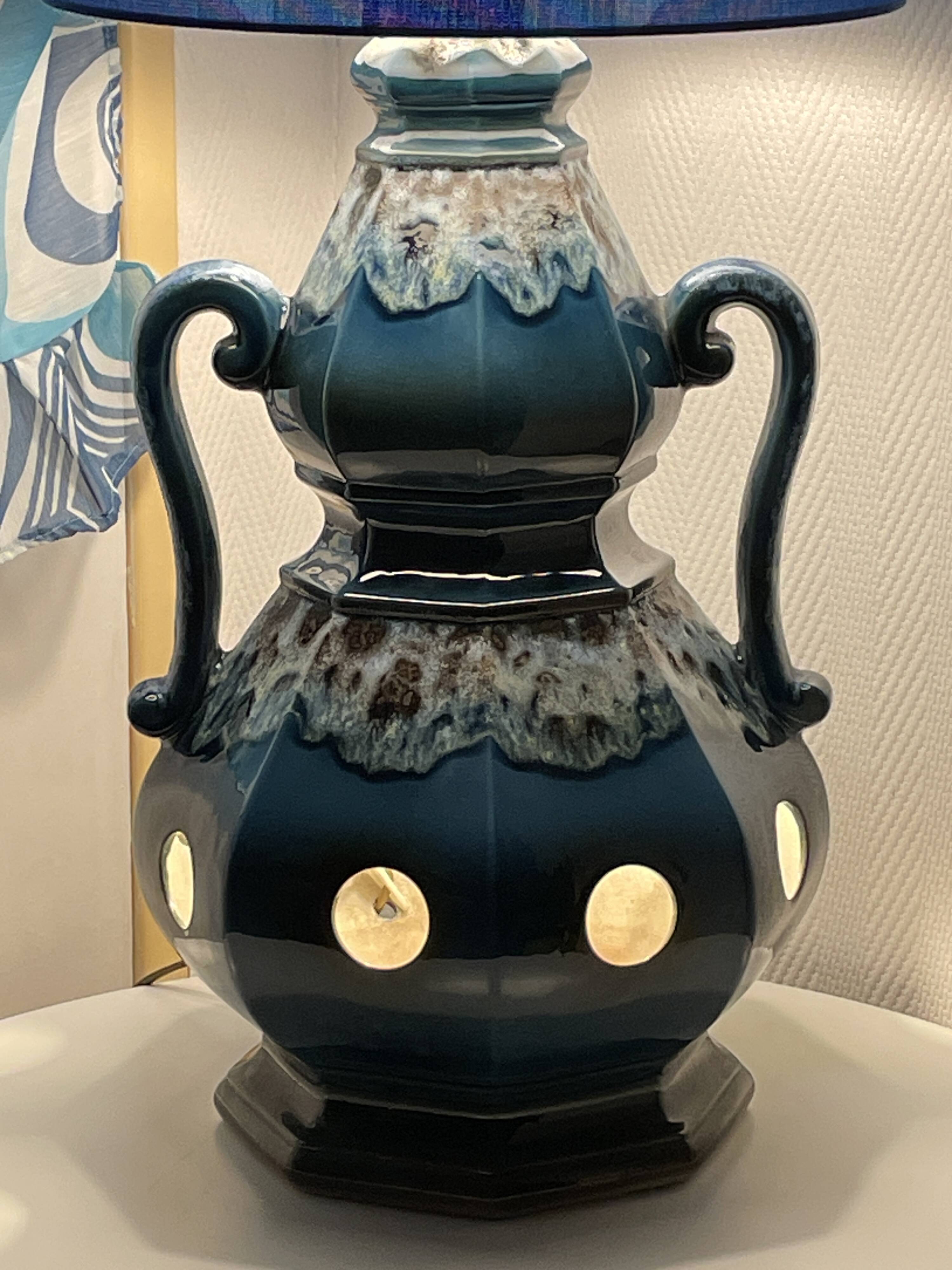 Flambeau blue floor lamp - vintage 1970's