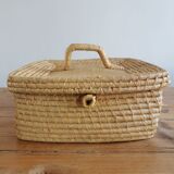 Vintage wicker suitcase