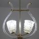 Amazing 2 Light Clear Rostrato Murano Glass Chandelier by Barovier & Toso,
