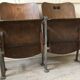 Bench seat of cinema theatre before war