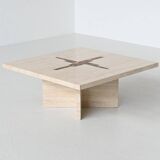 Paul Kingma artwork coffee table in travertine, The Netherlands, 1980