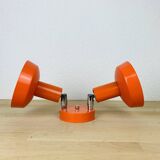 Double adjustable orange spotlight wall lamp from the 70s