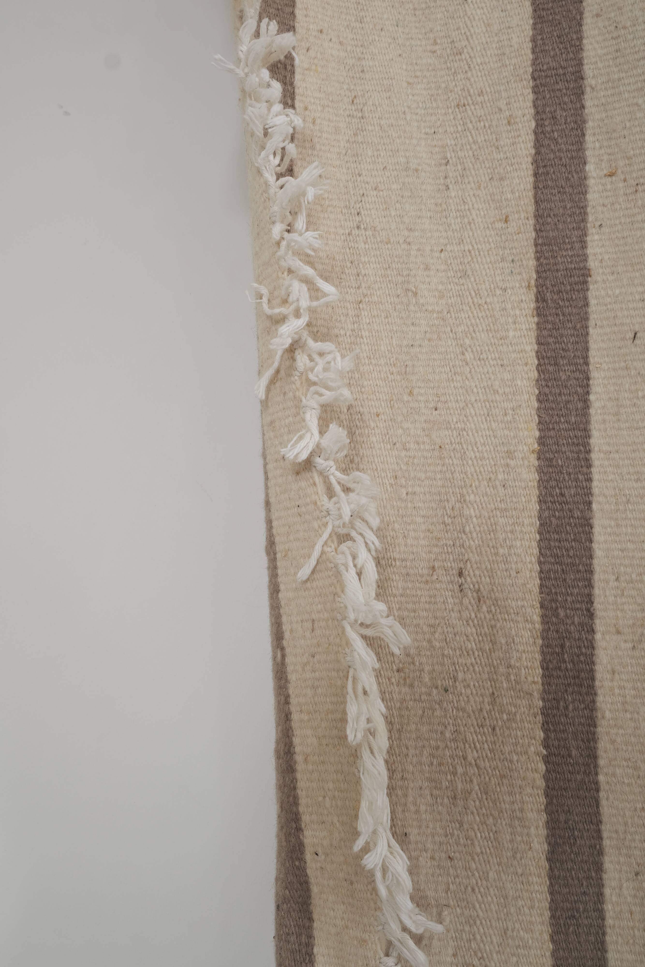 Vintage Anatolian Striped Hemp Kilim Rug