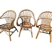 3 rattan armchairs from the 60'S