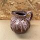 Antique melon pitcher flamed ceramic brown & pink vintage