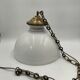Large opaline pendant light