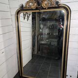 Napoleon III mirror from the 19th century with gold leaf, 190cm H