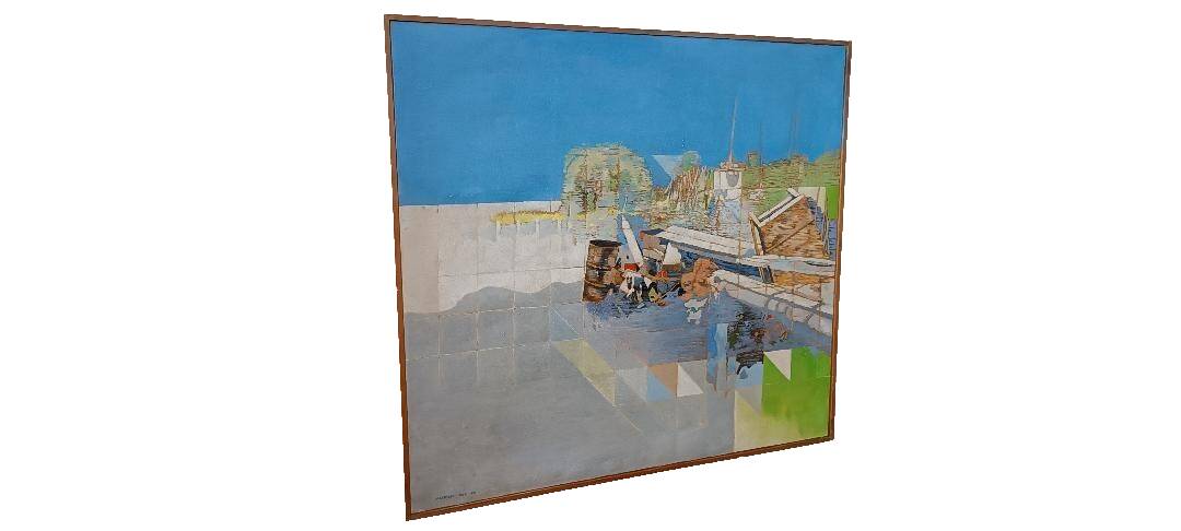 Abstract painting by Maurizio Bini (1940), signed and dated 1972