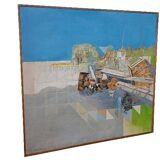 Abstract painting by Maurizio Bini (1940), signed and dated 1972