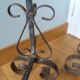 Chenets tête boule bronze doré