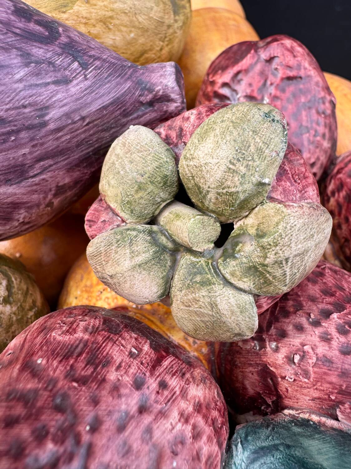 Fruit basket trompe l'œil Portugal 1970s