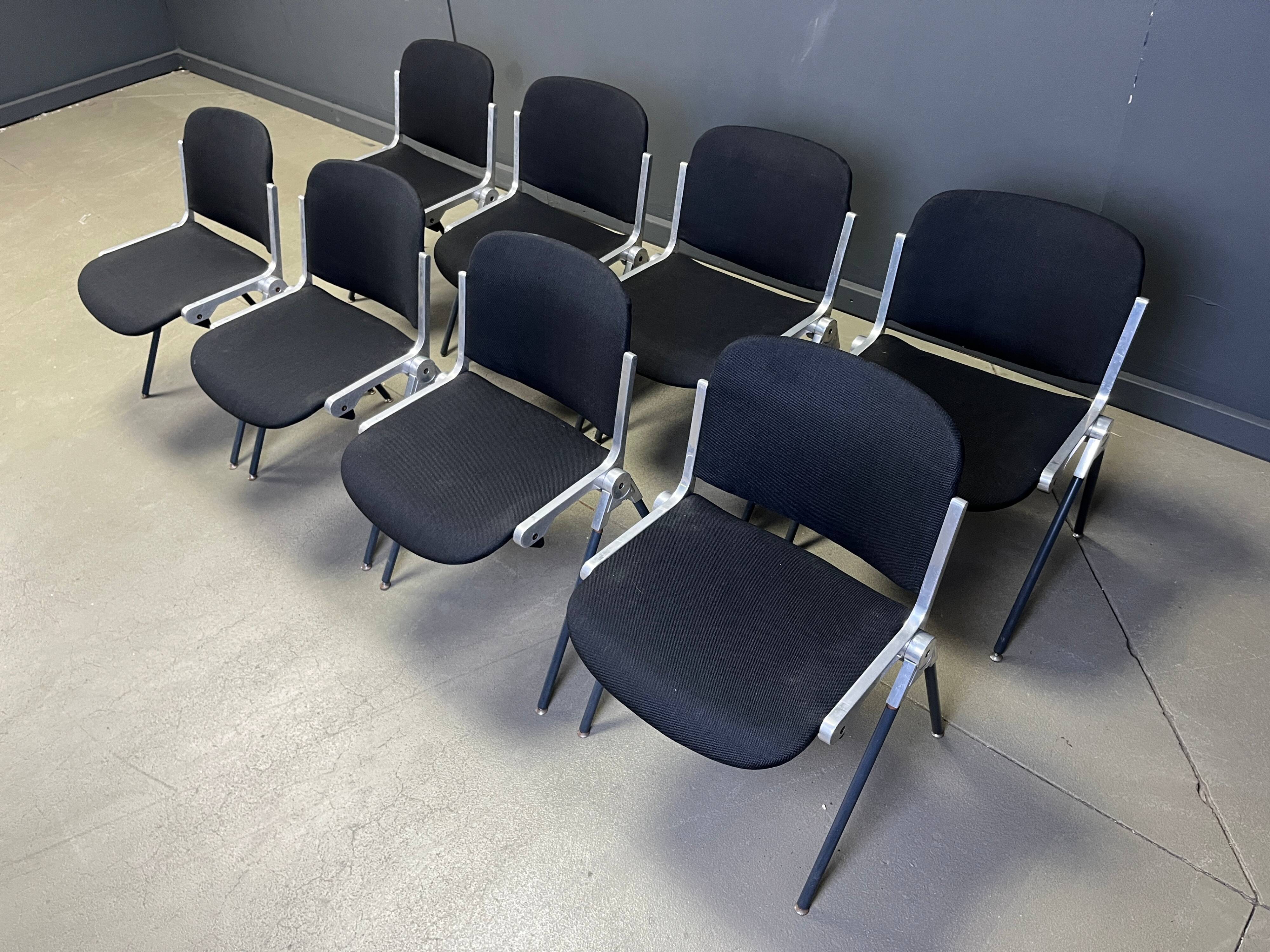 Vintage Italian stackable dining chairs in the style of Castelli, set of 8.