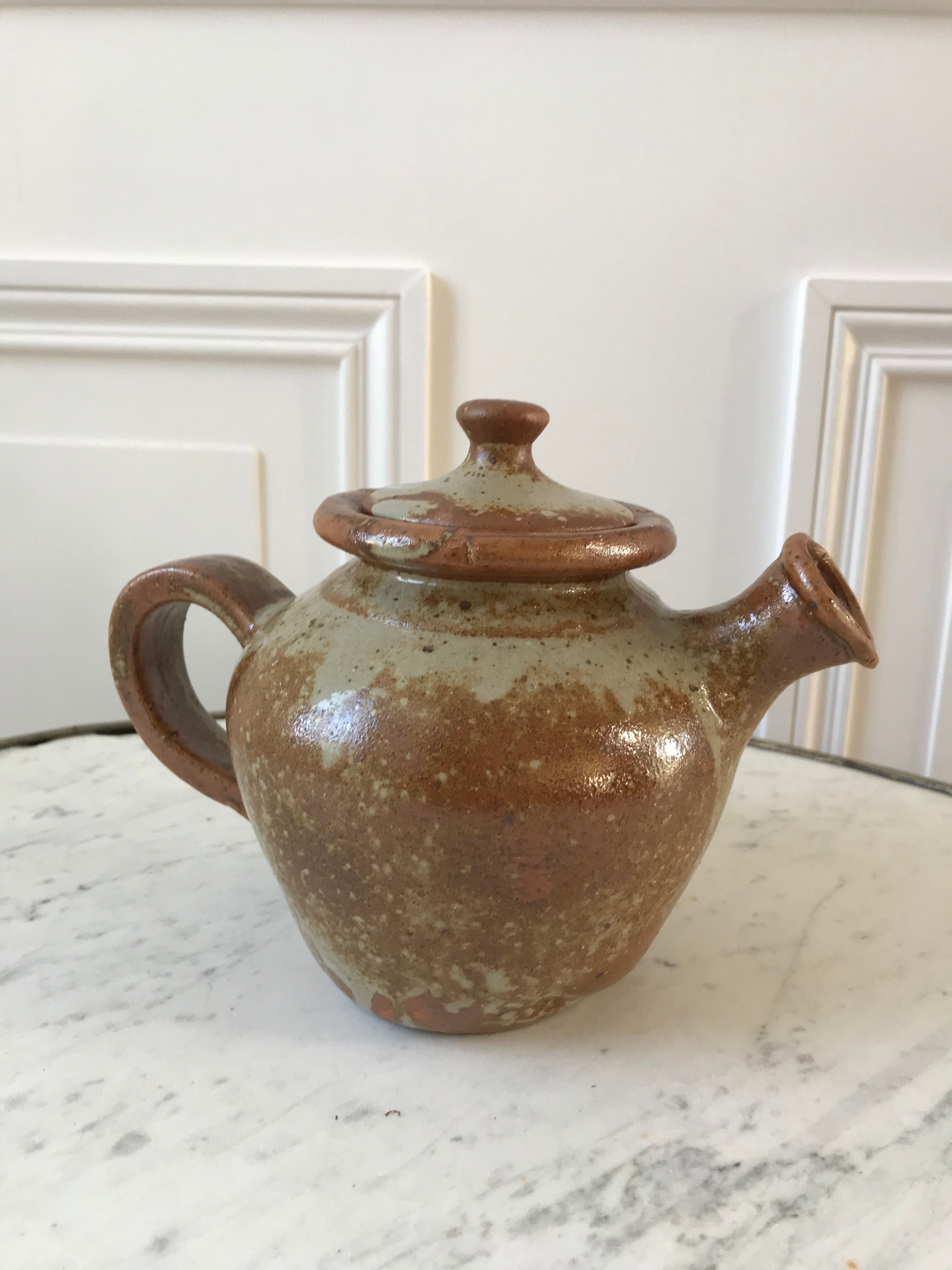 Vintage sandstone teapot 70s