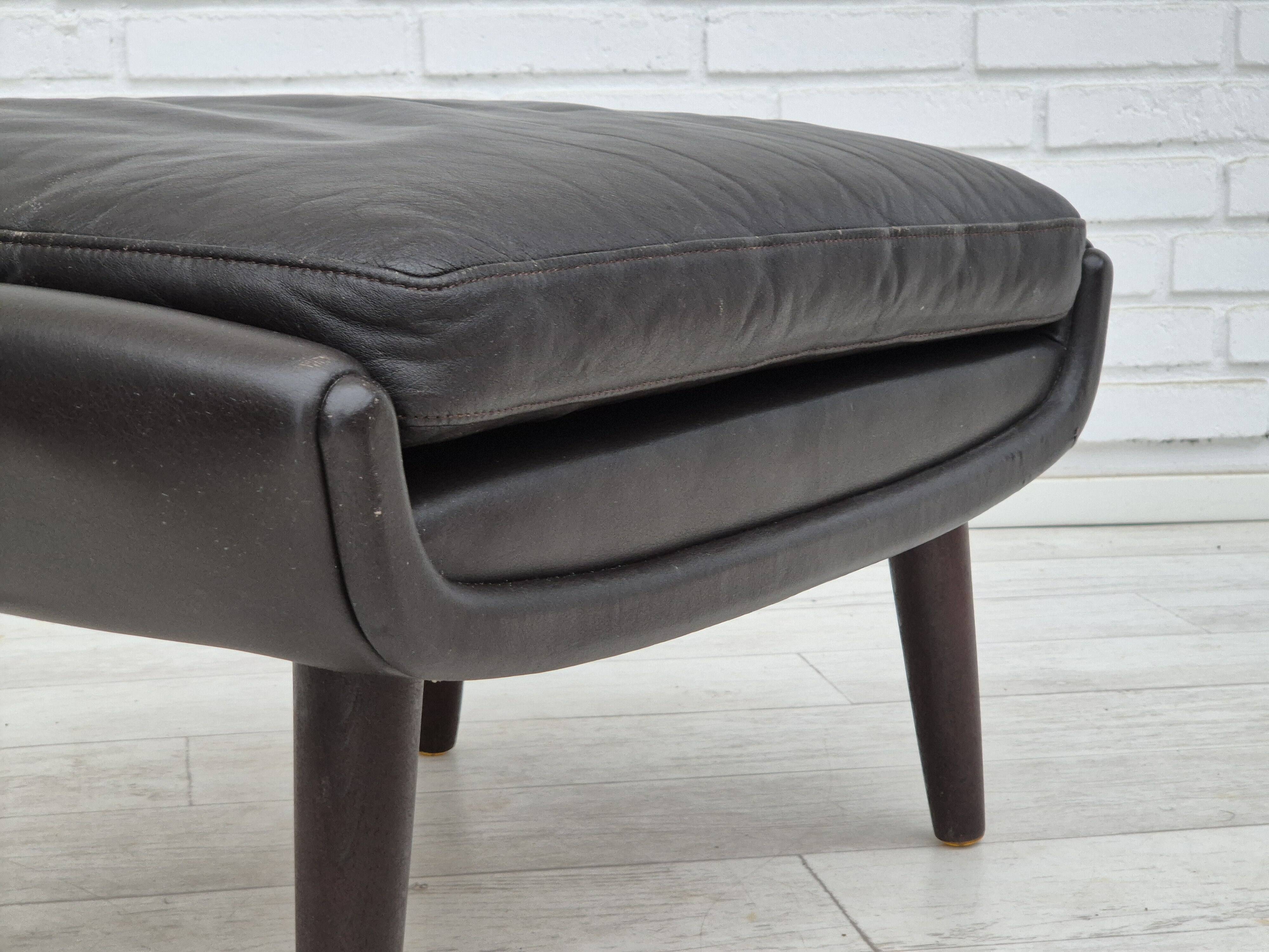 1960s, Danish design by Aage Christiansen, model "Diplomat", lounge chair with footstool.