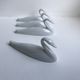 Set of 4 sword holders swans porcelain of Avignon 50s
