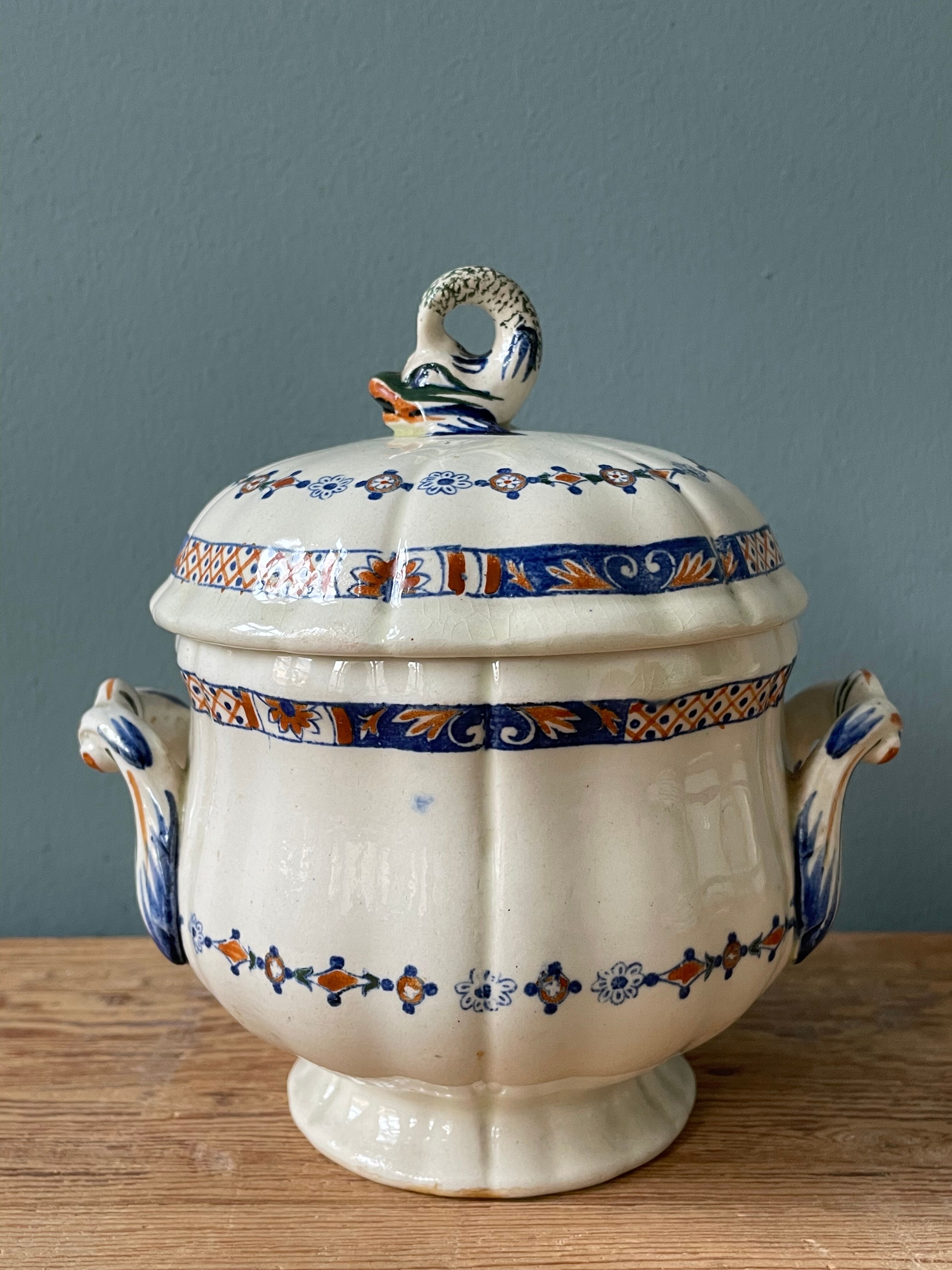 Coffee service Émile Bourgeois Grand Dépôt, décor Rouen XIXth