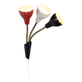 Applique à 3 feux en métal rouge, blanc et noir