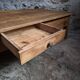 Table basse ancienne en chêne français – Table XXL de ferme du XIXe siècle