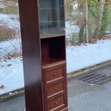 1970s wooden Scandinavian display cabinet with lighting