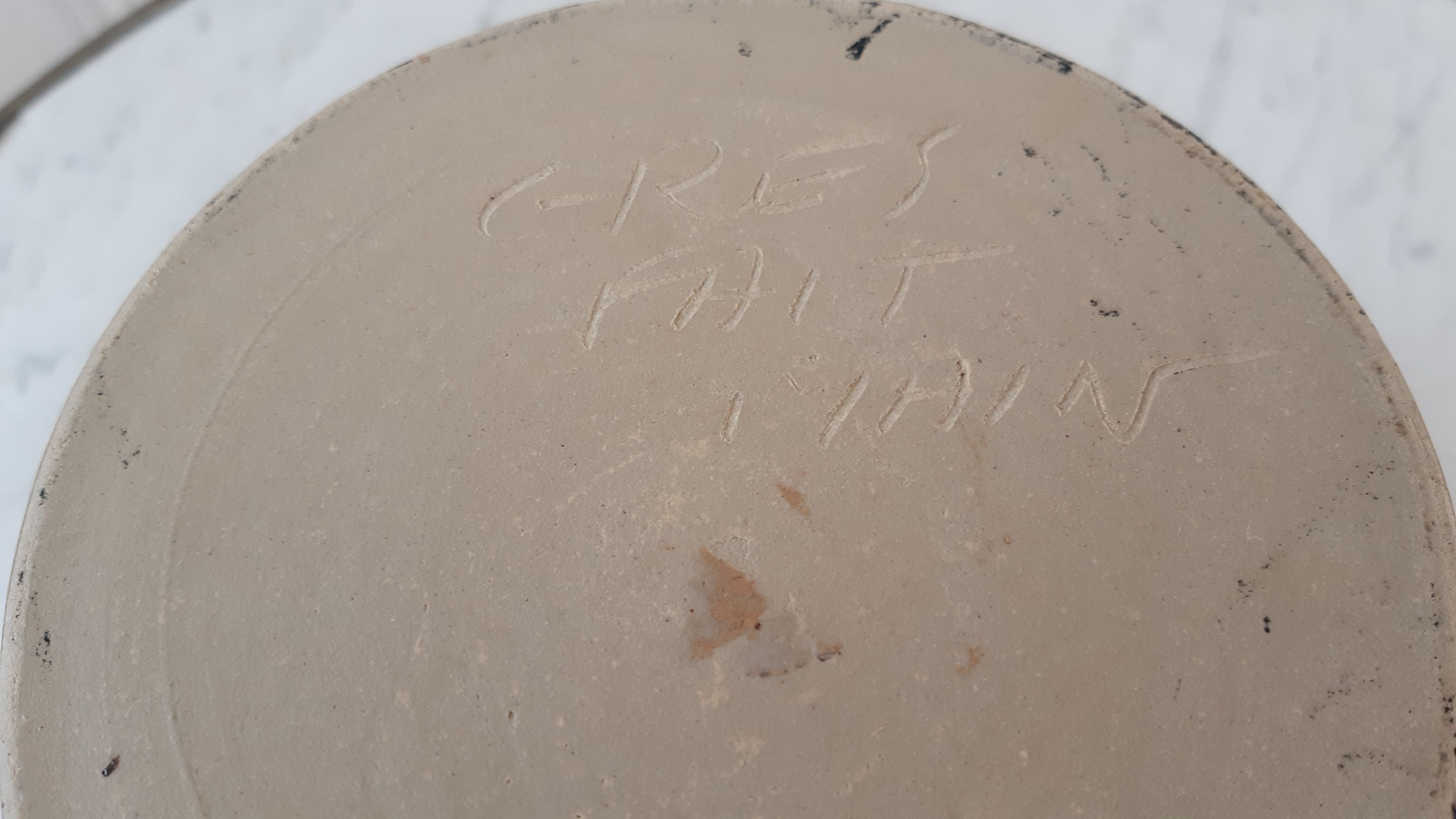 Handmade sandstone soliflore picflower vase 70s