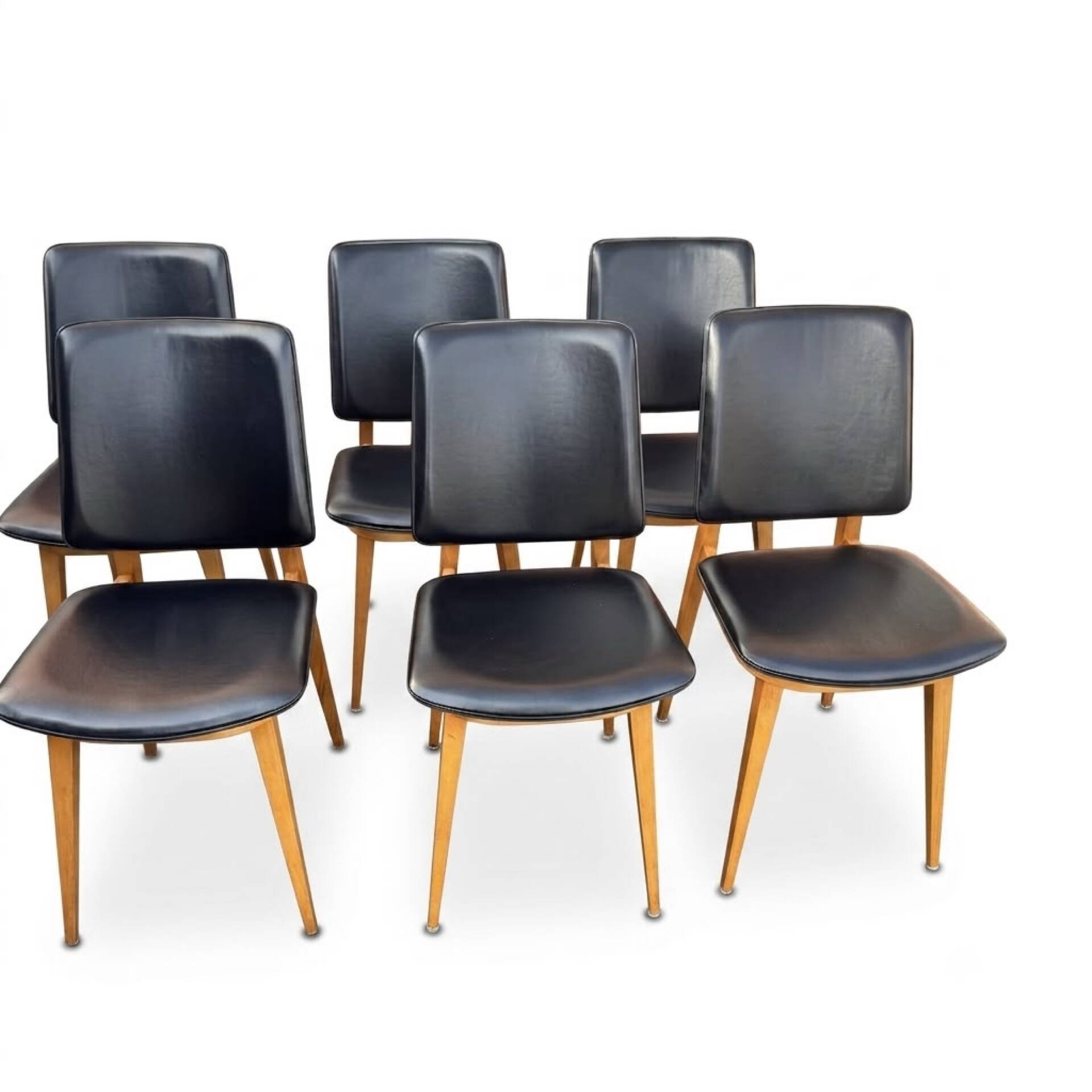 Lot de 6 chaises scandinaves Années 60