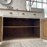 Meuble de métier enfilade patine blanche