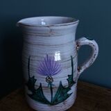 Decorative pitcher with thistle by Etienne Daniel, Vallauris