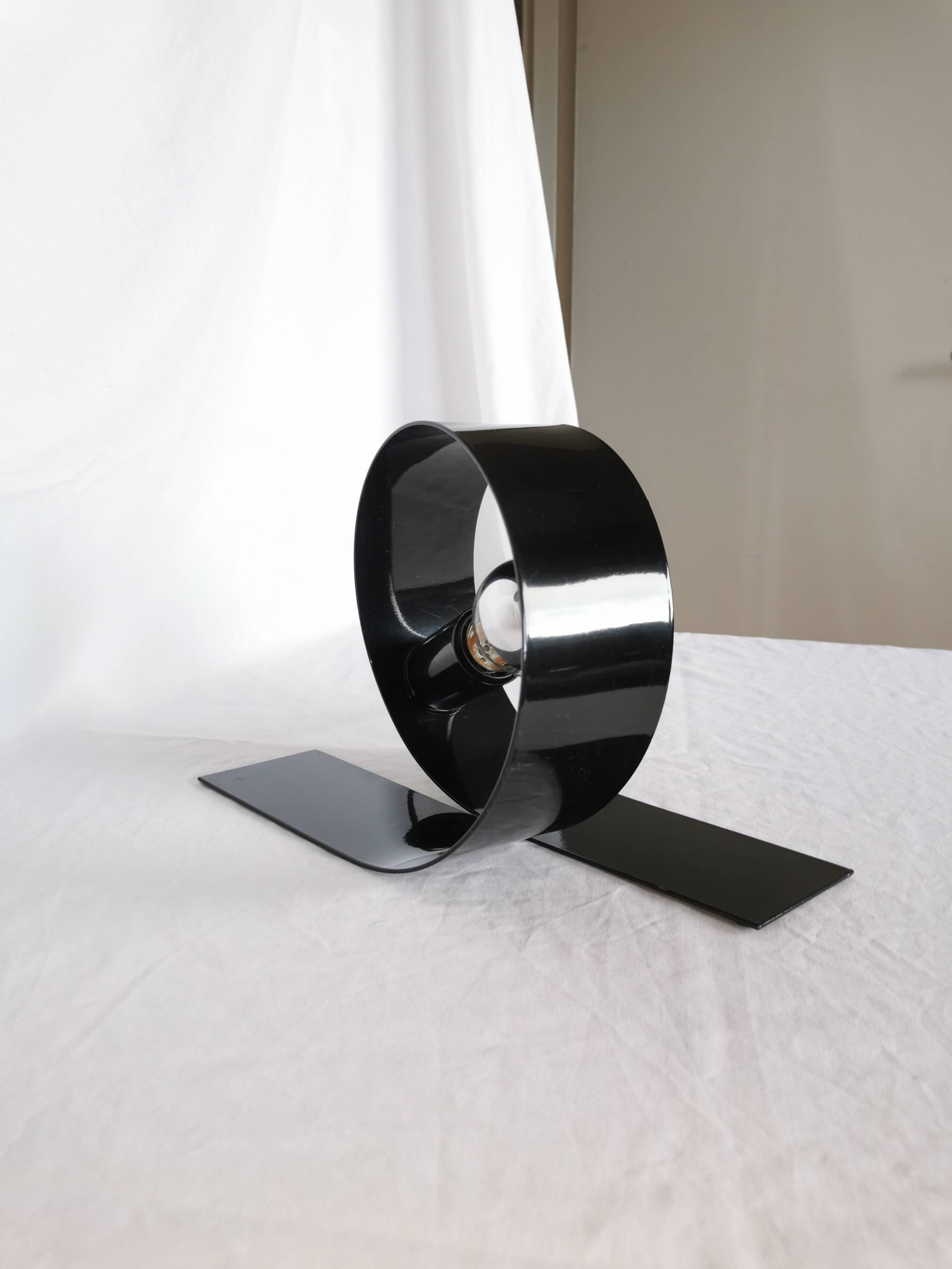 Steel looping lamp, Massive, Belgium, 1990.