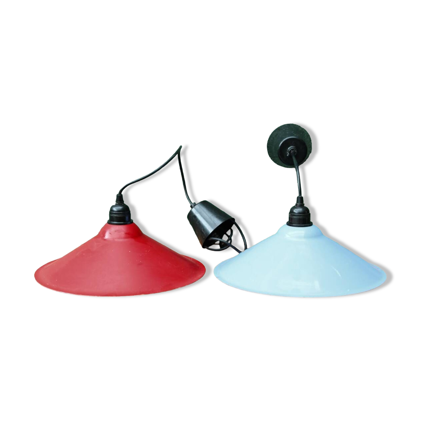 Pair of vintage IKEA T501 pendant lights