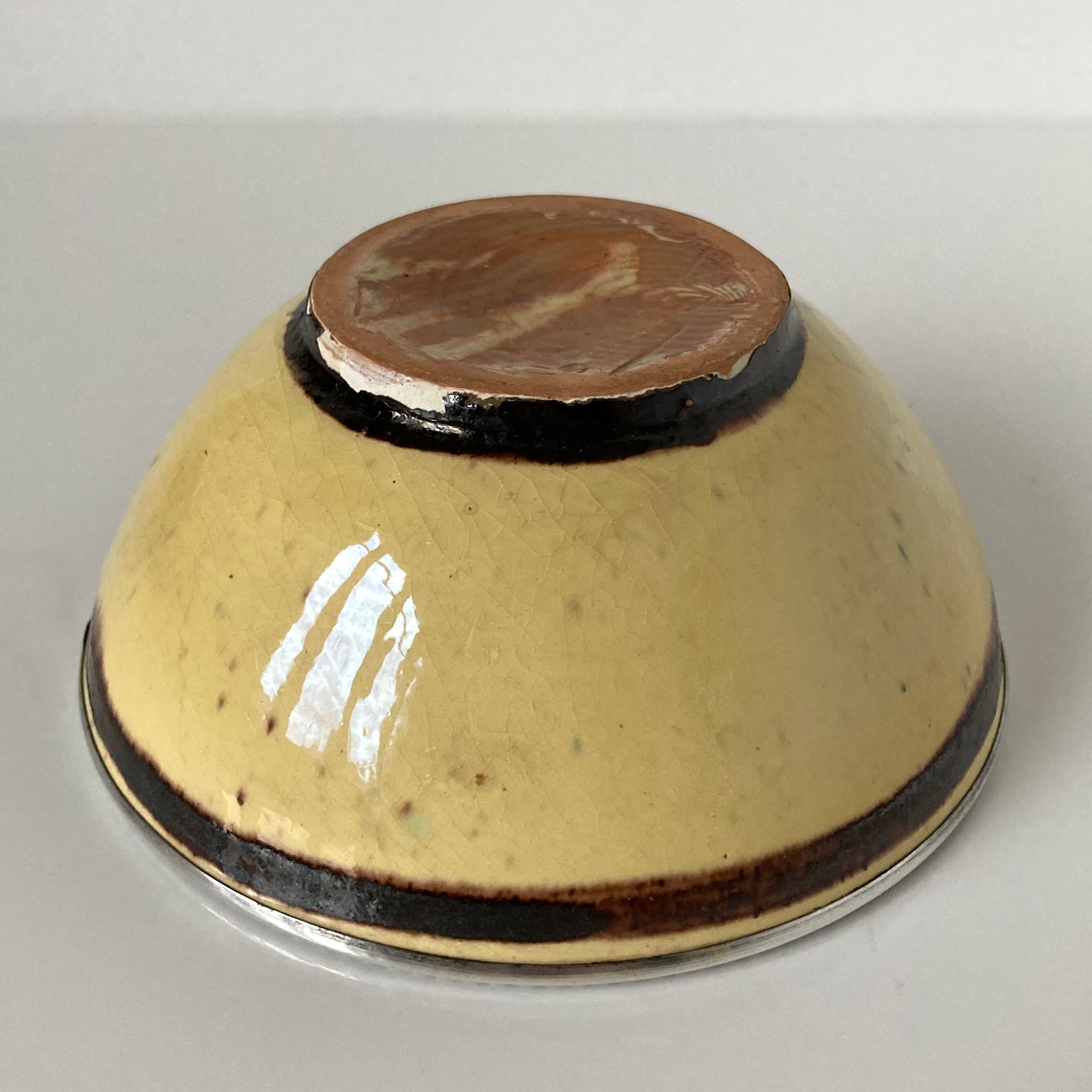 Bowl by René Nicole (1885-1960) in glazed terracotta and silver frame Art Deco period