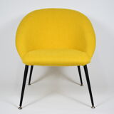 Original vintage armchair Olympia, 1960s, restored, yellow fabric
