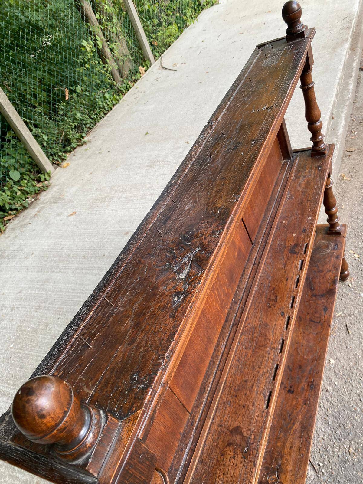 19th-century vintage oak bookshelf.