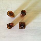 Set of 4 old small glass bottles iodine dye with cap
