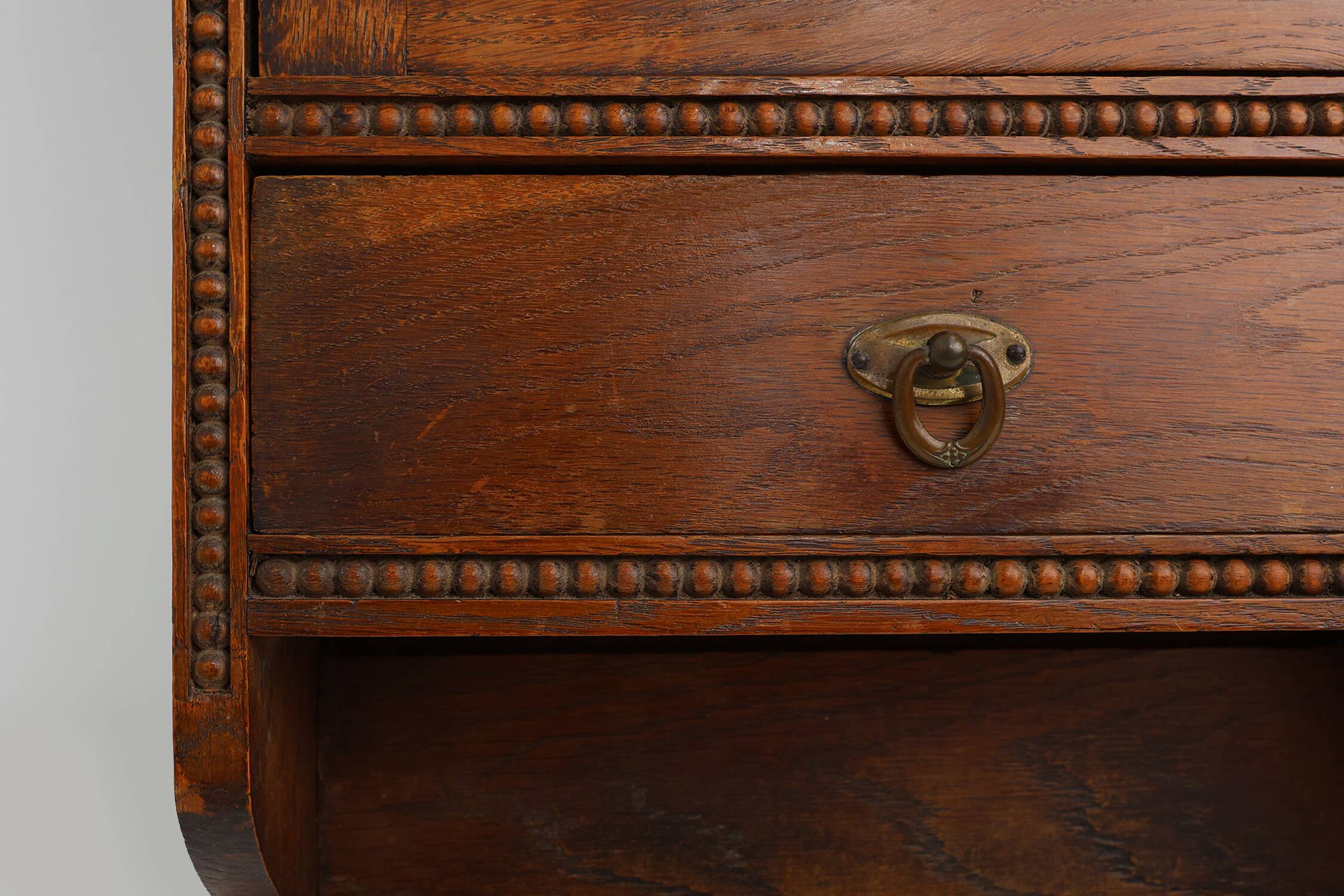 Art Deco Wooden Shaving Cabinet with Mirror, France 1930s