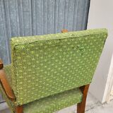 Paire de fauteuils bridge vintage 1950s pieds compas design