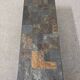 Brutalist coffee table in natural stone and wrought iron from the 60s/70s