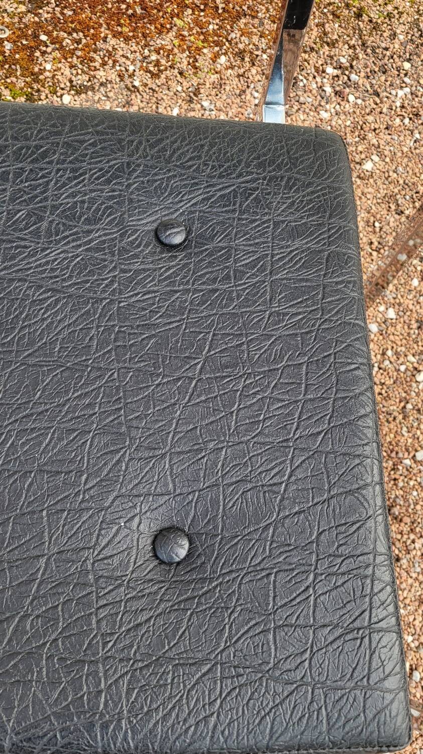 Pair of chromed design skai chairs - 1950s