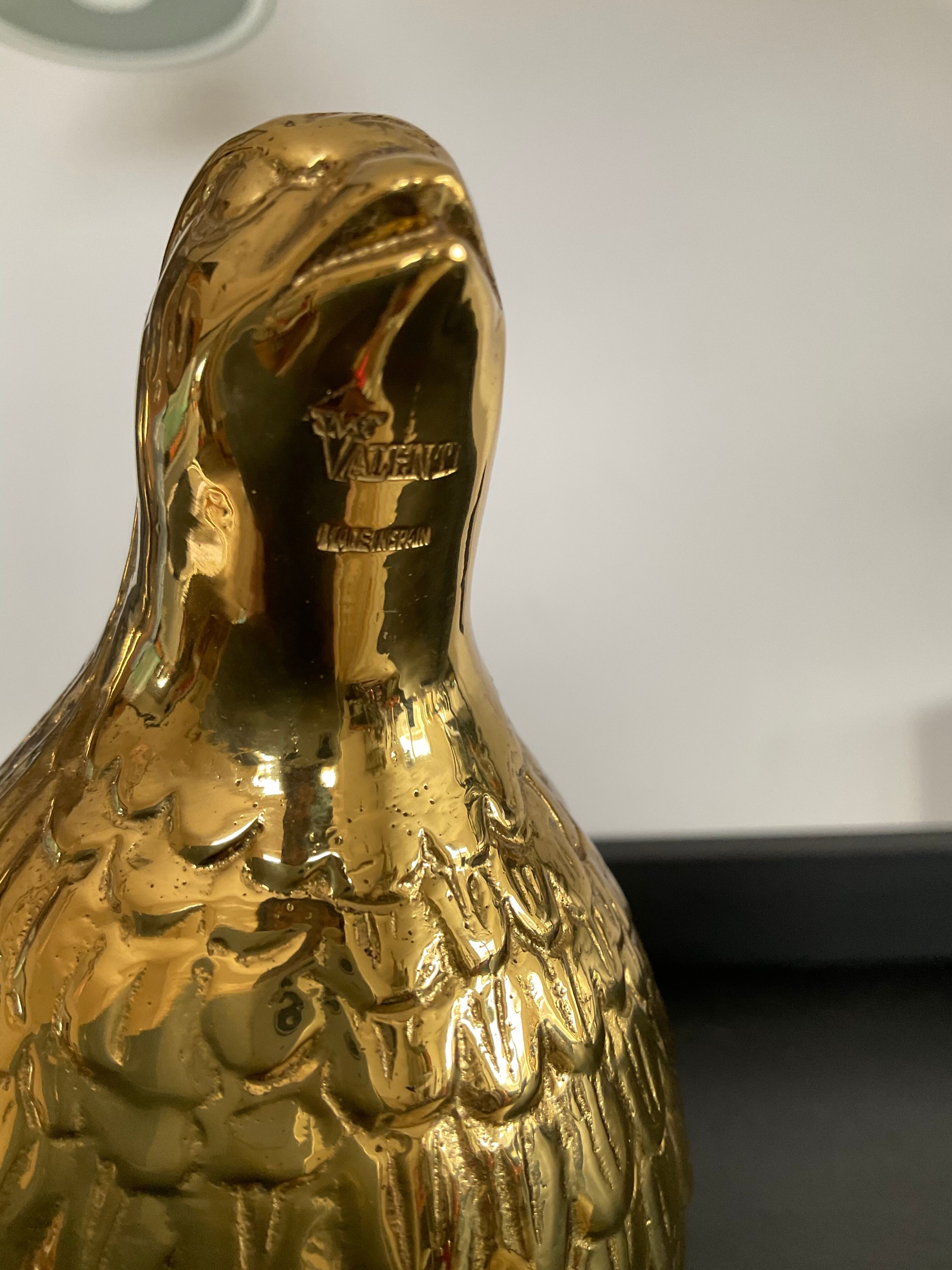 Cendrier en bronze Valenti caille ou perdrix vintage