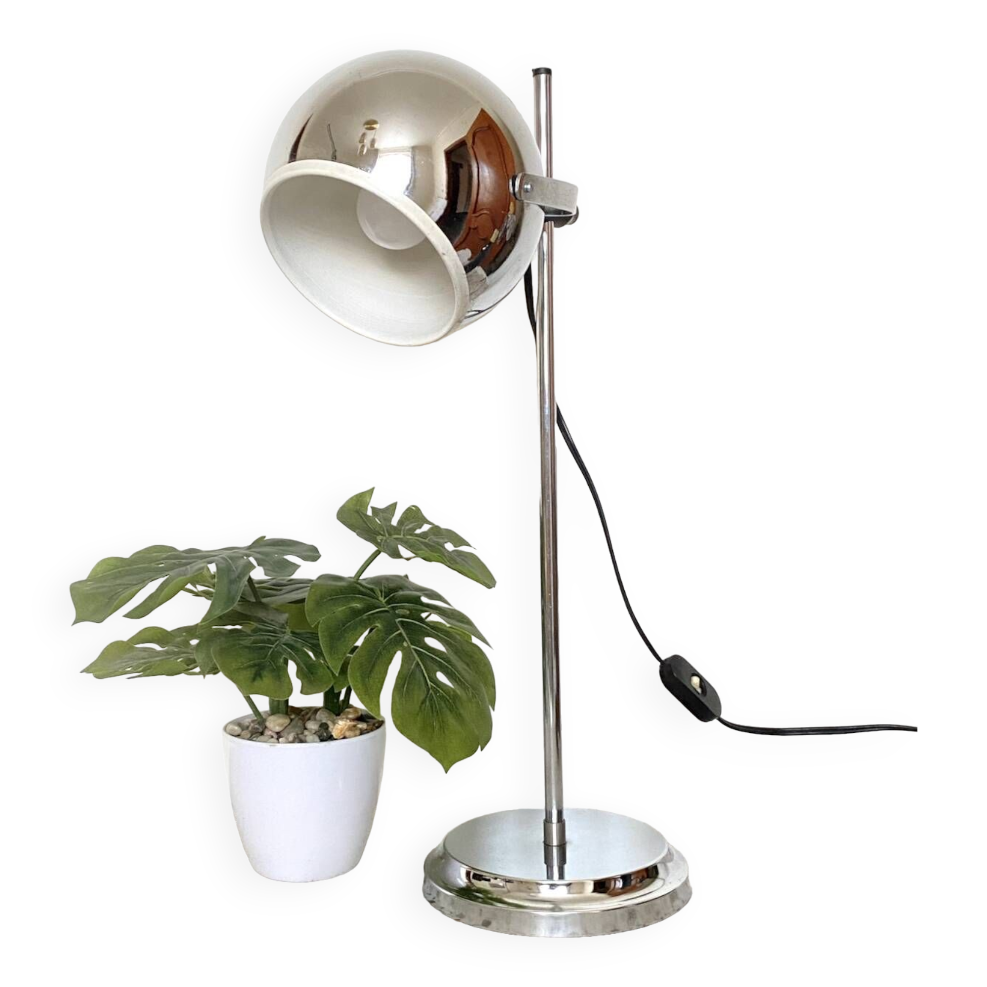 Goffredo reggiani style chrome eyeball desk lamp - space age 1960's