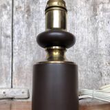 Old vintage golden & brown metal lamp base