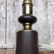 Old vintage golden & brown metal lamp base
