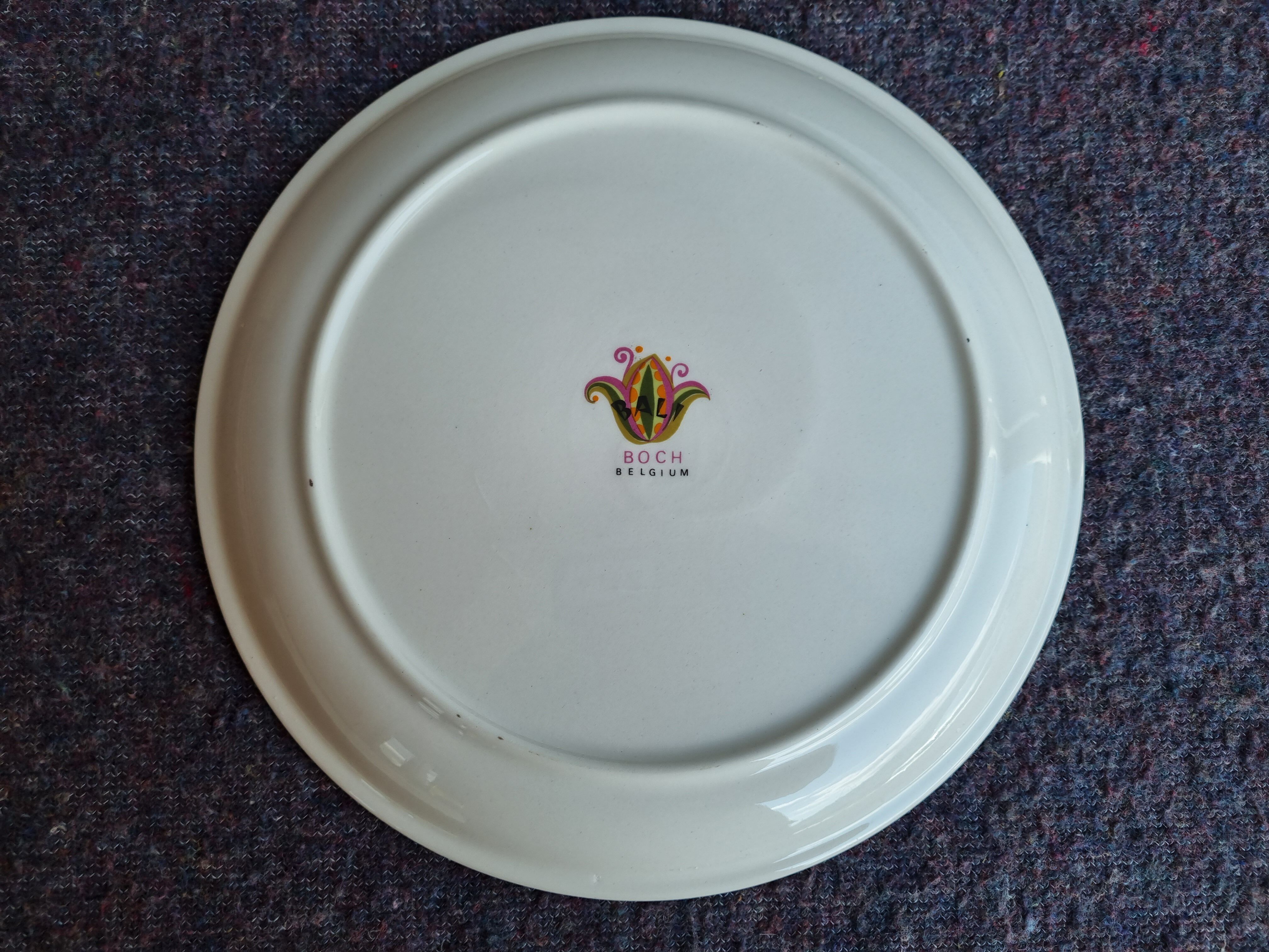 Plates Boch Belgium 'Bali' 70s Vintage