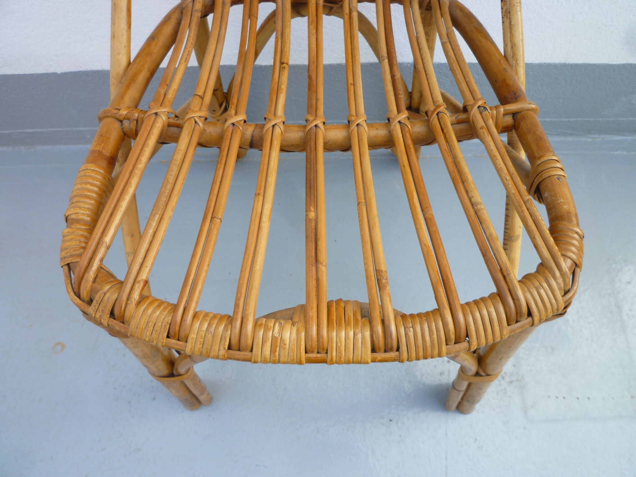 4 rattan chairs 50-60's