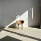 Chaise quadripode assise ronde à petit dossier en manguier naturel monoxyle
