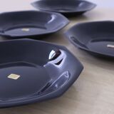6 "Octime" black Arcoroc soup plates