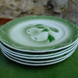 Lot 5 earthenware dessert plates from Digoin and Serreguemines