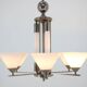 Large Original Bauhaus Art Deco Chandelier, 1930s / Functionalism