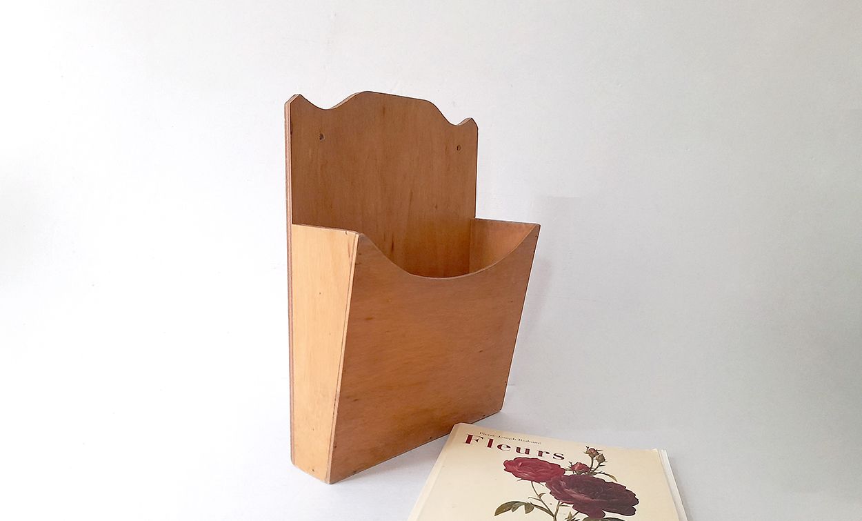 Wooden box for wall mounting, mail holder