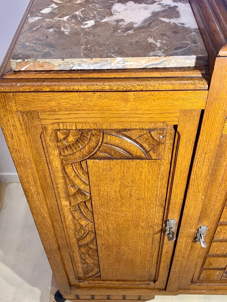 Buffet art deco en chêne massif
